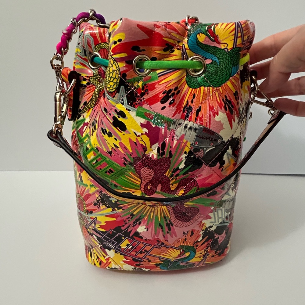 Desigual - Sack Handbag - Multi-Color Drawstring Bucket Bag - Picture 4 of 16